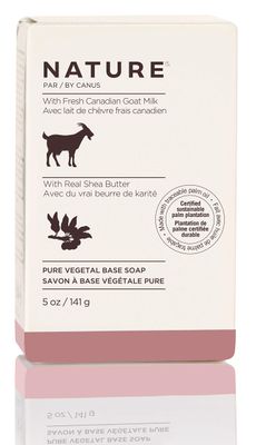 Nature by Canus Bar Soap, Shea Buttr, 5 Oz, With Fresh Canadian Goat Milk, Vitamin A, B3, Potassium, Zinc, and Selenium (89824)