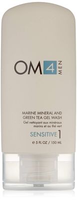 Organic Male OM4 Sensitive Step 1 - Marine Mineral and Green Tea Gel Wash, Gel Based Cleanser for all skin types to help improve sensitivity concerns for men