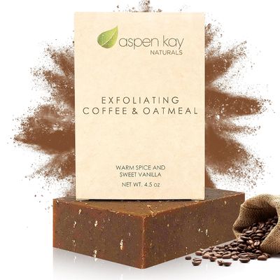 Aspen Kay Naturals Coffee &amp; Oatmeal Exfoliating Soap, Natural and Organic Ingredients. A Wonderful Exfoliating Body Soap, For Men &amp; Women. GMO Free. 4.5 oz Bar (1 Pack)