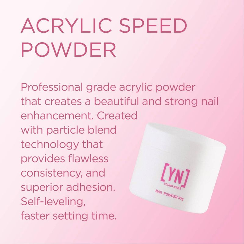 Young Nails Acrylic Speed Powder, Pink, 45 Gram