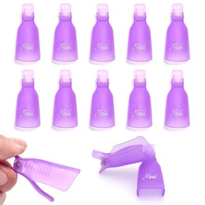 KADS 10PC Acrylic Nail Remover Clips Nail Wrap Tool for Nail Gel Polish Remove Nail Soak Off Cap