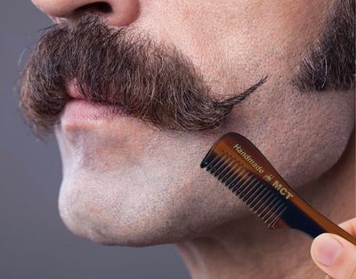 G.B.S MCT Handmade Fine-Toothed Beard Mustache Comb, Saw-Cut and Hand Polished