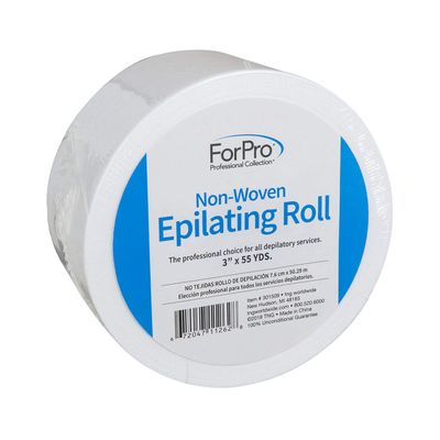 ForPro Non-Woven Epilating Roll for Body and Facial Hair Removal, Tear-Resistant, Lint-Free, 3 x 55 Yards, White