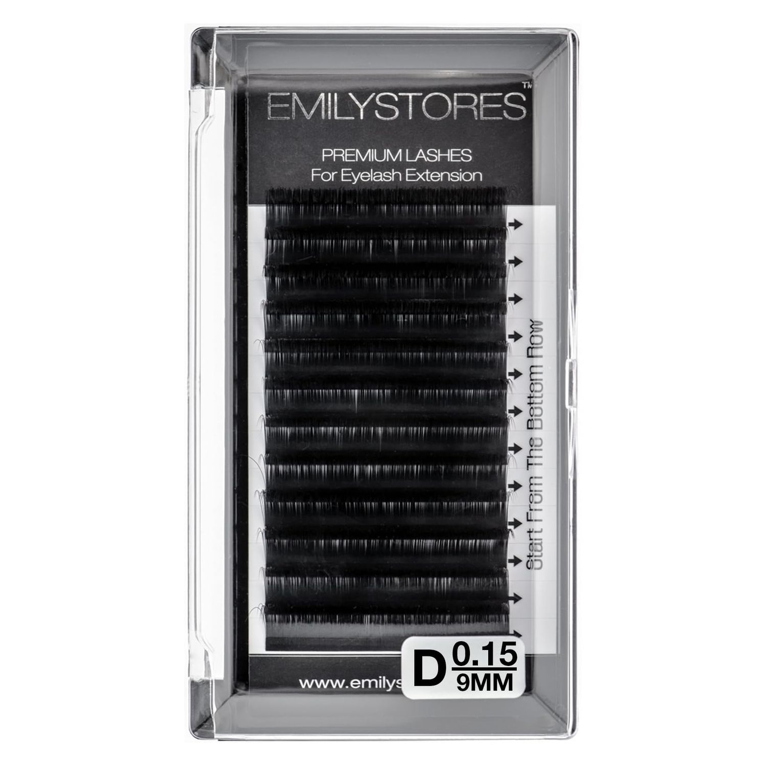 EMILYSTORES Eyelash Extensions 0.15mm Thickness D Curl Length 9mm Volume Individual eyelashes For Lash Extension(0.15,D,9mm)