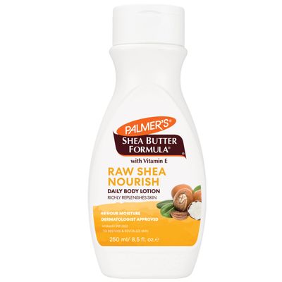 Palmer&#39;s Shea Formula Raw Shea Body Lotion for Dry Skin, Hand &amp; Body Moisturizer, Flip Cap Bottle, 8.5 Ounces (Pack of 1)