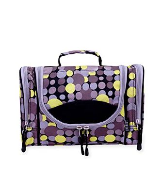 Everest Deluxe Toiletry Bag, Yellow/Gray Dot, One Size