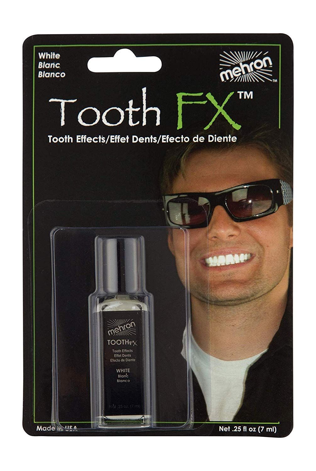 Mehron Makeup Tooth FX with Brush for Special Effects, Halloween, Movies (.25 oz) (White)