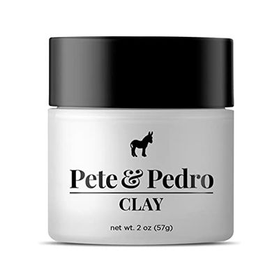 Pete &amp; Pedro HAIR STYLING CLAY - Medium Hold, Matte Finish, Low Shine Styling Clay for Men, Ideal for Hairstyling Medium, Messy, Fine Thinning Hair Styles | Shark Tank Featured, 2 oz