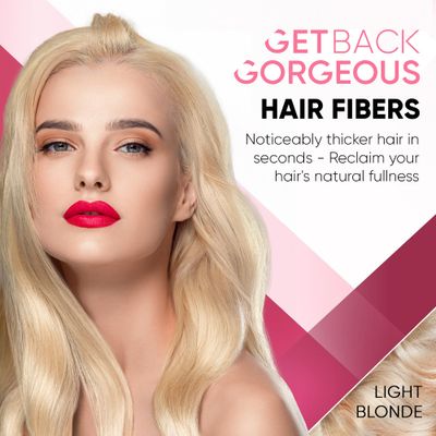 GBG Womens Hair Fibers for Thinning, Fine Hair &amp; Bald Spots, Light Blonde - Thickening Fibers for Instant Cover Up &amp; Volume in 30 Seconds, Touch Up and Thickener for Women &amp; Men 25g - Cruelty Free