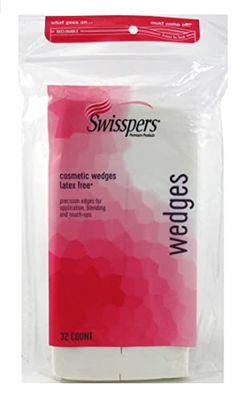 Swisspers Premium Cosmetic Wedges, Latex-Free Makeup Wedge, 32 per Package, 6 Packs (Total Count 192)