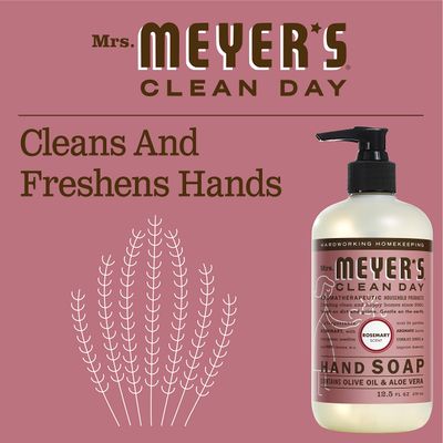 MRS. MEYER'S CLEAN DAY Hand Soap, Made with Essential Oils, Biodegradable Formula, Rosemary, 12.5 fl. oz