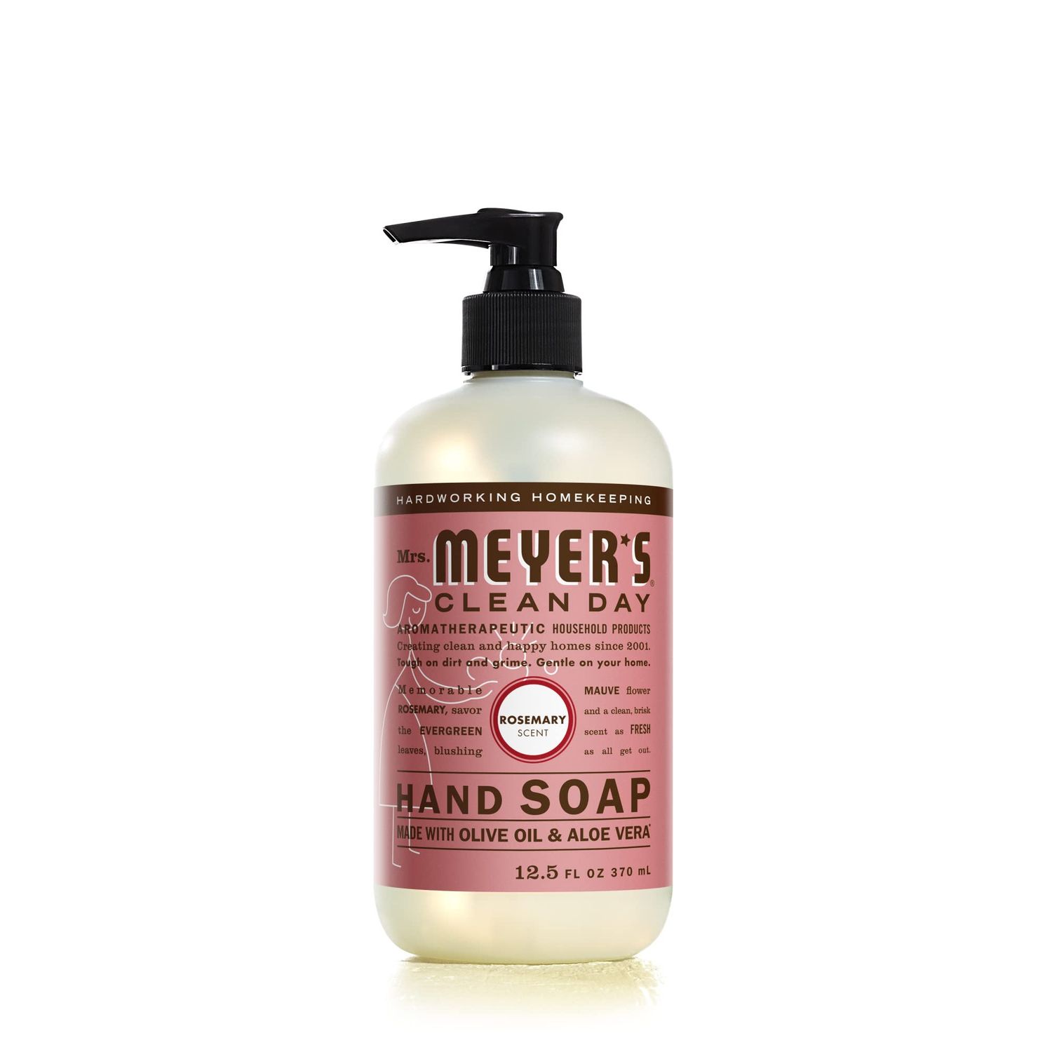 MRS. MEYER&#39;S CLEAN DAY Hand Soap, Made with Essential Oils, Biodegradable Formula, Rosemary, 12.5 fl. oz
