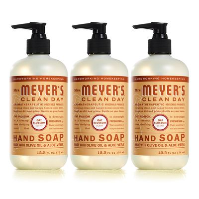 MRS. MEYER&#39;S CLEAN DAY Hand Lotion for Dry Hands, Non-Greasy Moisturizer Made with Essential Oils, Oat Blossom, 12 oz Bottles, Pack of 3