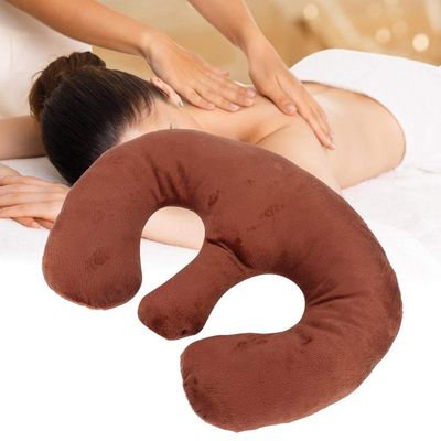 ZJchao Pillow, Beauty Salon Support Pillow SPA Massage Chest Cushion Polyester Hollow Pillow Chest Massage Table Rest Pillow for Nap Portable Travel Sleeping (Dark Coffee)