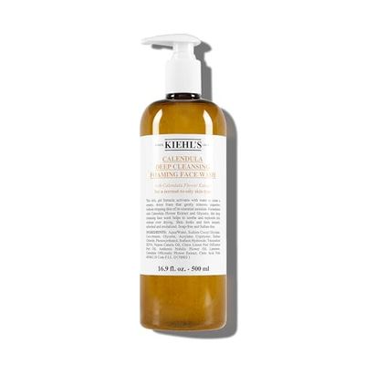 Kiehl&#39;s Calendula Deep Cleansing Face Wash, Balances Skin While Gently Removing Impurities, Soothing and Refreshing, Boosts Moisture Barrier for Soft-Feeling Skin, Paraben + Sulfate Free - 16.9 fl oz