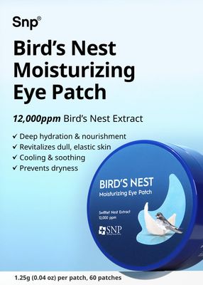 SNP - Bird's Nest Aqua Moisturizing Eye Patch - Maximum Hydration & Protection for All Dry Skin Types - Contains EGF - 60 Patches - Best Gift Idea for Mom, Girlfriend, Wife, Her, Women