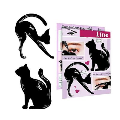 2 in 1 Cat Shape Eyeliner Template Stencil Smoky Eyeshadow Applicators Eyeliner Plate Matte PVC Material Professional Multifunction Black Cat Shape Eye liner &amp; Eye Shadow Guide Template? (1pack)