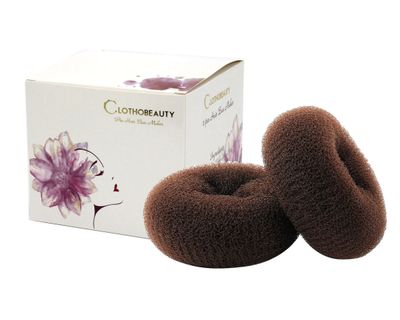 ClothoBeauty Extra Large Ring Style Bun Shaper for Thick and Long Hair, Women's Chignon Donut (4.3 in., Brown)