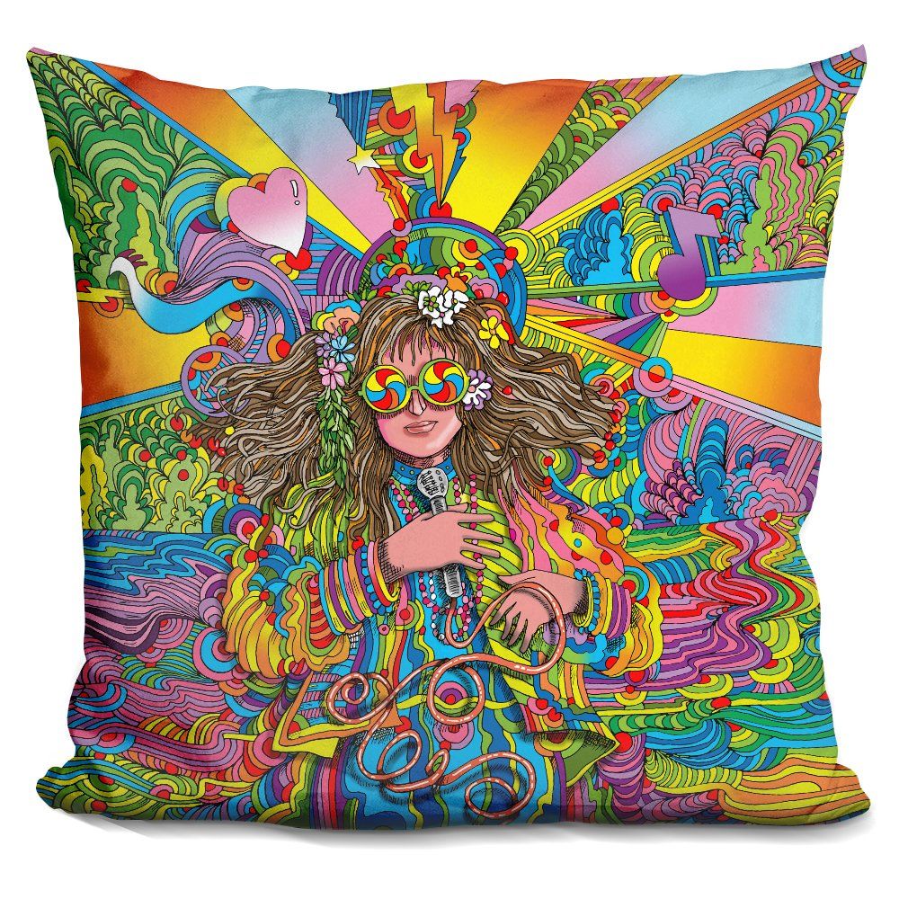 LiLiPi Hippie Chick Swril Glasses Decorative Accent Throw Pillow