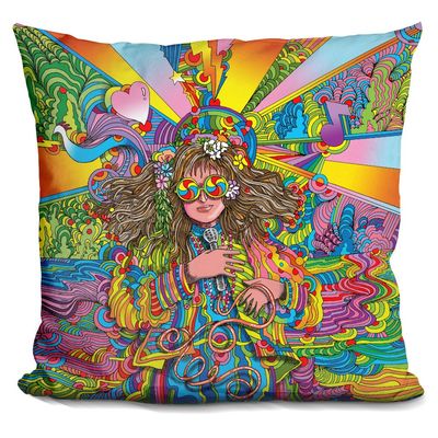 LiLiPi Hippie Chick Swril Glasses Decorative Accent Throw Pillow
