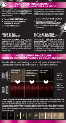 Schwarzkopf Color Ultime Hair Color, 4.2 Mahogany Red, 1 Application - Permanent Red Hair Dye for Vivid Color Intensity and Fade-Resistant Shine up to 10 Weeks