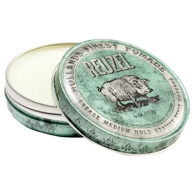 REUZEL Green Pomade Grease, Medium Hold, 4 oz.