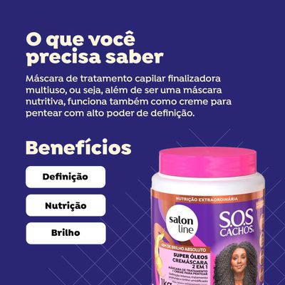 Salon Line Hair Conditioner, 2-in-1 Nourishing Cream Mask - Cremascara 2X1 Nutritiva 1000 Gr - (SOS Curls Collection - 35.27 Oz)