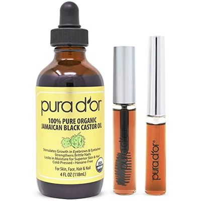 PURA D&#39;OR Organic Jamaican Black Castor Oil, Natural Smoky Scent