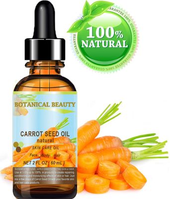 CARROT SEED OIL 100 % Natural Cold Pressed Carrier Oil. 2 Fl.oz.- 60 ml. Skin, Body, Hair and Lip Care. "One of the best oils to rejuvenate and regenerate skin tissues. by Botanical Beauty