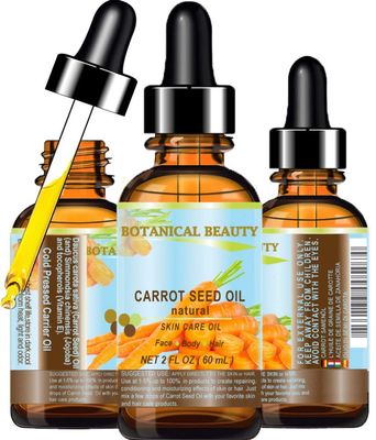 CARROT SEED OIL 100 % Natural Cold Pressed Carrier Oil. 2 Fl.oz.- 60 ml. Skin, Body, Hair and Lip Care. &quot;One of the best oils to rejuvenate and regenerate skin tissues. by Botanical Beauty