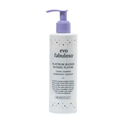 EVO Fabuloso - Platinum Blonde Toning Shampoo - Refreshes and revives colored hair - Purple Shampoo to Extended Life of Color - Treated Blonde Hair - 250ml / 8.4oz