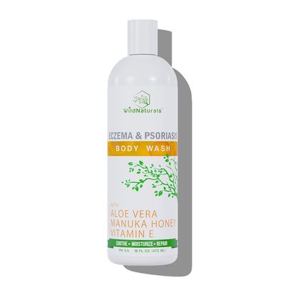 Wild Naturals Organic Body Wash - Moisturizing &amp; Exfoliating Wash for Sensitive, Dry, Itchy Skin - Hydrating Hypoallergenic Body Wash for Men &amp; Women