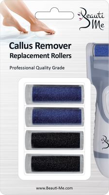 Beauti Me Professional Electronic Callus Remover Foot File for Smooth Skin and Pedicure - Replacement Rollers Refills (4 Count)