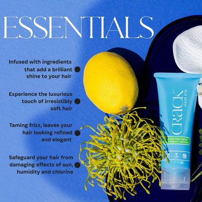 Crack HAIR FIX Styling Creme - Multi-Tasking, Anti-Frizz, Leave-In Styling Aid With Protection from Humidity, Chlorine, Heat Treatments &amp; Sun
