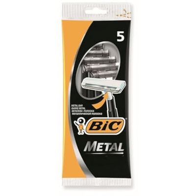 Bic Metal Men&#39;s Disposable Shaving Razors, 5-Count x 1 Pack