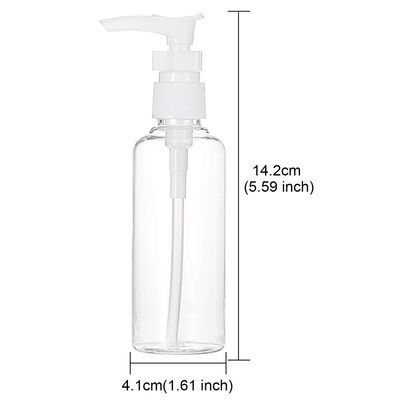 TecUnite 6 Pack Transparent Travel Bottles Pump Bottle Lotion Dispenser Bottle Set with Small Funnel for Flight, Airport, Holiday (White, 100 ml)