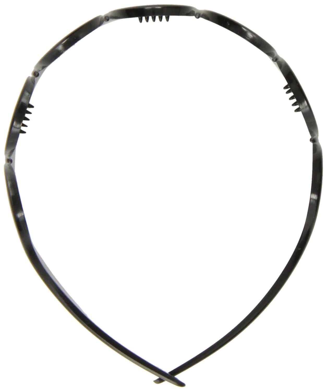 Caravan Wave Headband with deep Teeth in Black Color of Celluloid Acetate
