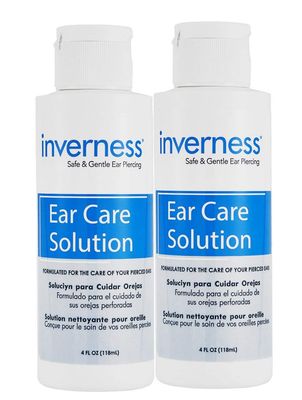 INVERNESS Polycarbonate After Piercing Ear Care Solution 4 oz 2 pc Set