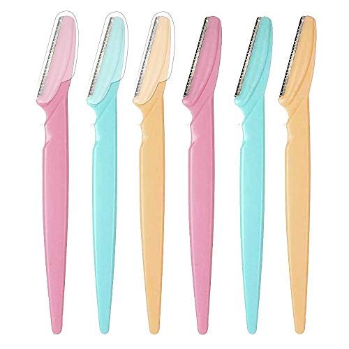 Women Face Shaver Peach Fuzz - 3R Factory Ladies Face Razor for Peach Fuz Shaver for Women, Lady Face Razor, Facial Shaver for Women Fine Hairs, Brow, Face &amp; Neck. Come with Safety Cover (Packs of 6)