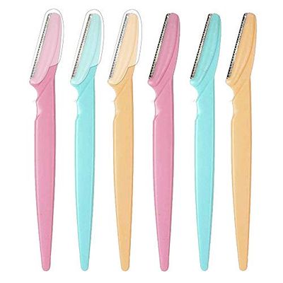 Women Face Shaver Peach Fuzz - 3R Factory Ladies Face Razor for Peach Fuz Shaver for Women, Lady Face Razor, Facial Shaver for Women Fine Hairs, Brow, Face &amp; Neck. Come with Safety Cover (Packs of 6)