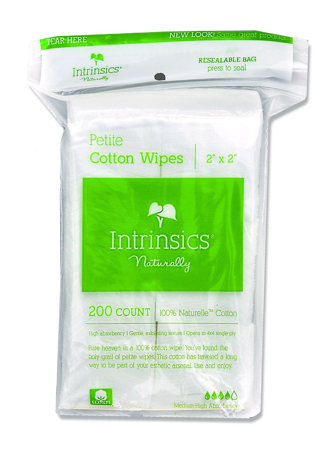 Intrinsics Petite Cotton Squares - 2&quot;x2&quot; 4-Ply 100% Pure Cotton Pads for Makeup Removal, Facial Cleansing, and Nail Care, Lint-Free (200 Count)