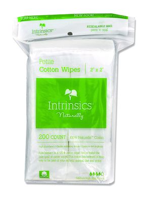 Intrinsics Petite Cotton Squares - 2&quot;x2&quot; 4-Ply 100% Pure Cotton Pads for Makeup Removal, Facial Cleansing, and Nail Care, Lint-Free (200 Count)