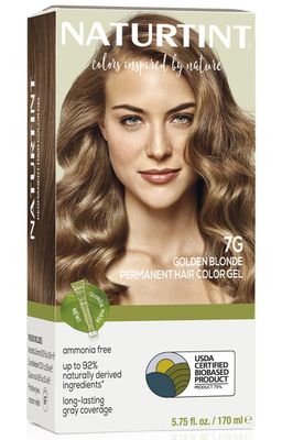 Naturtint 7G Golden Blonde Permanent Hair Color (Pack of 1), Ammonia Free, Vegan, Cruelty Free, up to 100% Gray Coverage, Long Lasting Results (Packaging may vary)