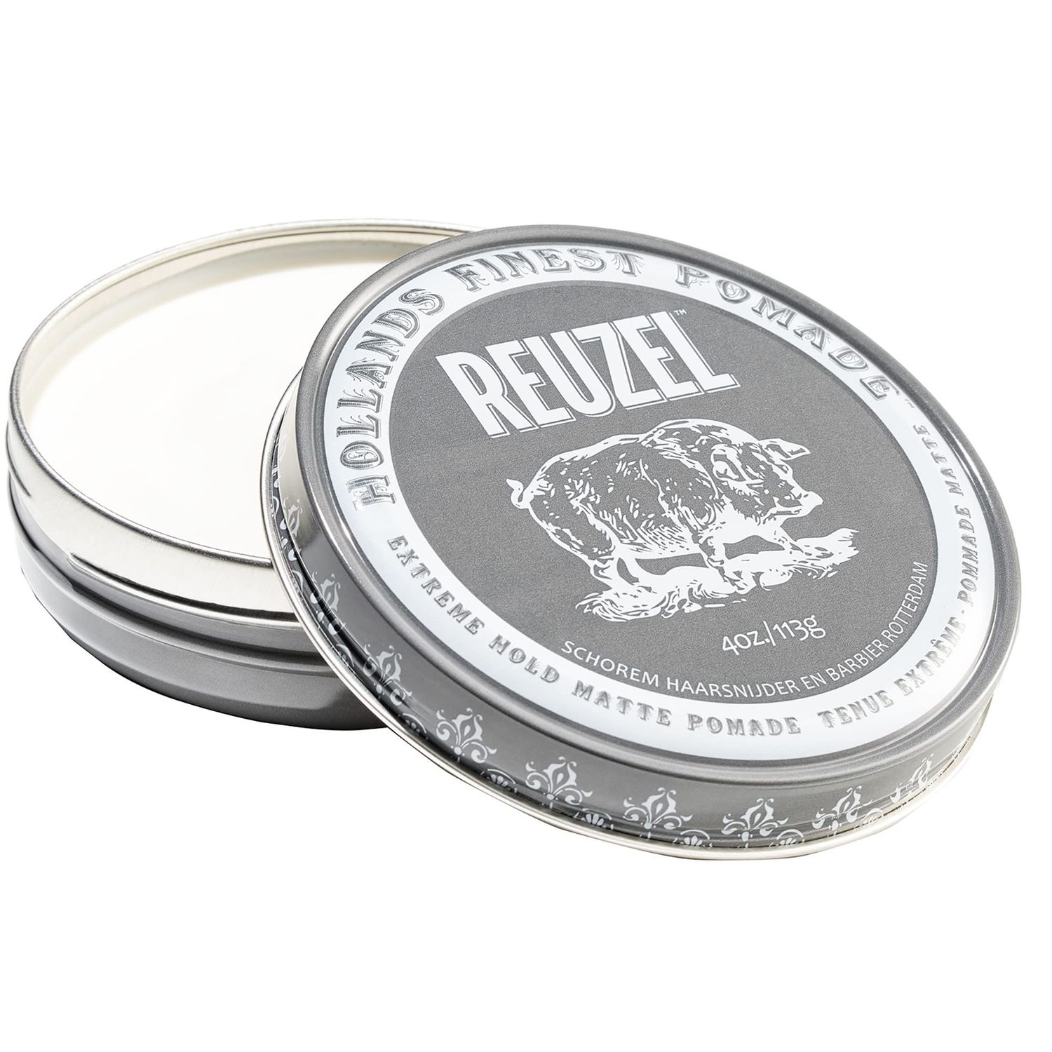 REUZEL Extreme Hold Matte Pomade, Strongest All Day Hold, Water Soluble Styling, No Shine &amp; Flake Free, Easy To Wash Out, For and Hairstyles, 4 oz
