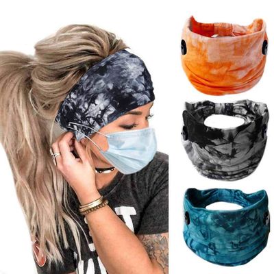 Bohend Boho Button Headband Wide Stretchy Daily Use Knotted Headwear Sport Athletic Yoga Gym Hair Accessories for Women and Girls(3pcs) (I)