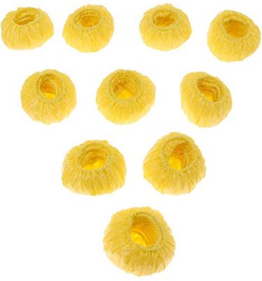 100pcs Disposable Ear Covers Kids Baby Boys Girls Disposable Bath Shower Ear Protectors Caps for Hair Dye, Shower, Bathing - Yellow
