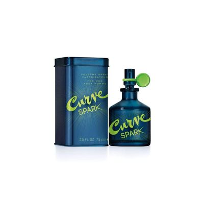 Curve Men's Cologne Fragrance Spray, Casual Cool Day or Night Scent, Curve Spark, 2.5 Fl Oz