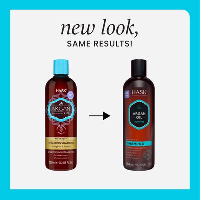 HASK ARGAN OIL Repairing Shampoo + Conditioner Set for All Hair Types, Color Safe, Gluten-Free, Sulfate-Free, Paraben-Free, Cruelty-Free - 1 Shampoo and 1 Conditioner