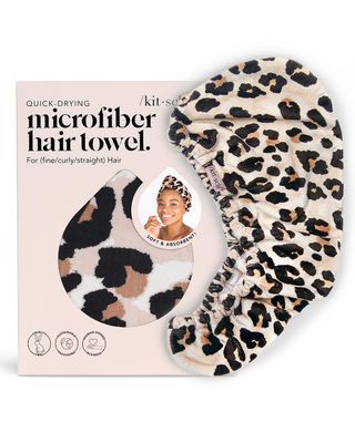 Kitsch Microfiber Hair Towel Wrap for Women - Valentines Gift for Her, Microfiber Towel, Super Absorbent, Quick Dry, Anti-Frizz - for Long and Short Hairs, Turbans for Women, Hair Wrap - Leopard