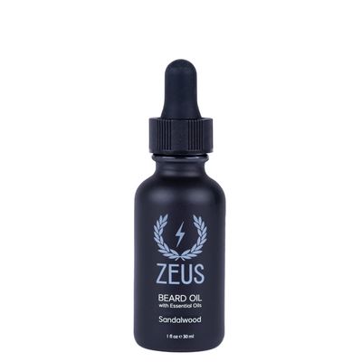 ZEUS Natural Beard Oil, Premium Conditioning Beard Oil to Soften Beard &amp; Mustache - MADE IN USA (Sandalwood) 1 oz.